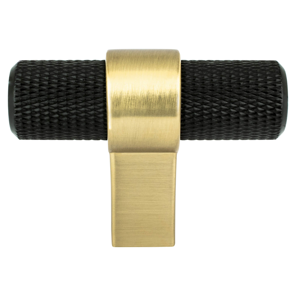 Radial Reign Matte Black Bar and Modern Brushed Gold Post Knob
