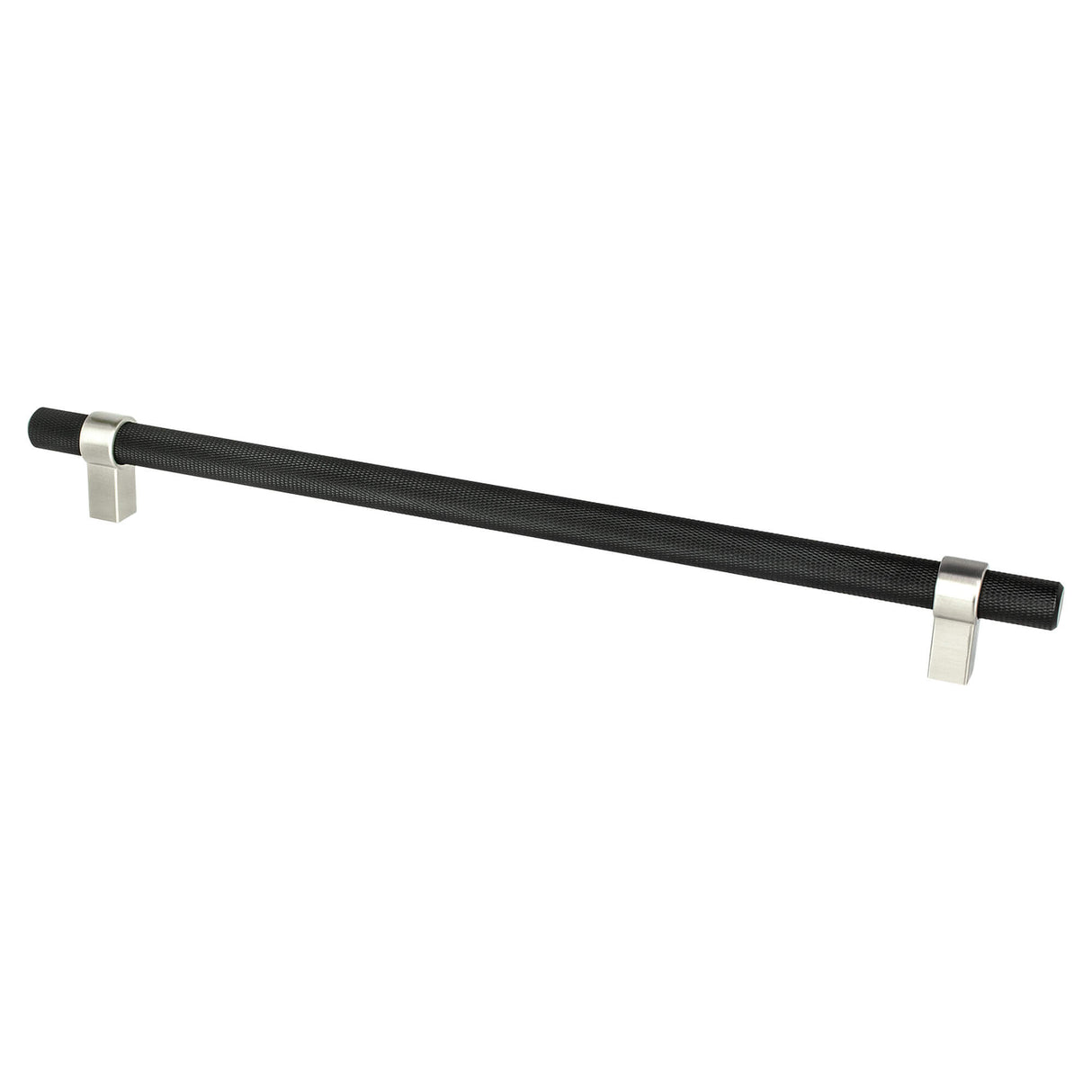 Radial Reign 12 inch CC Matte Black Bar and Brushed Nickel Posts Appliance Pull
