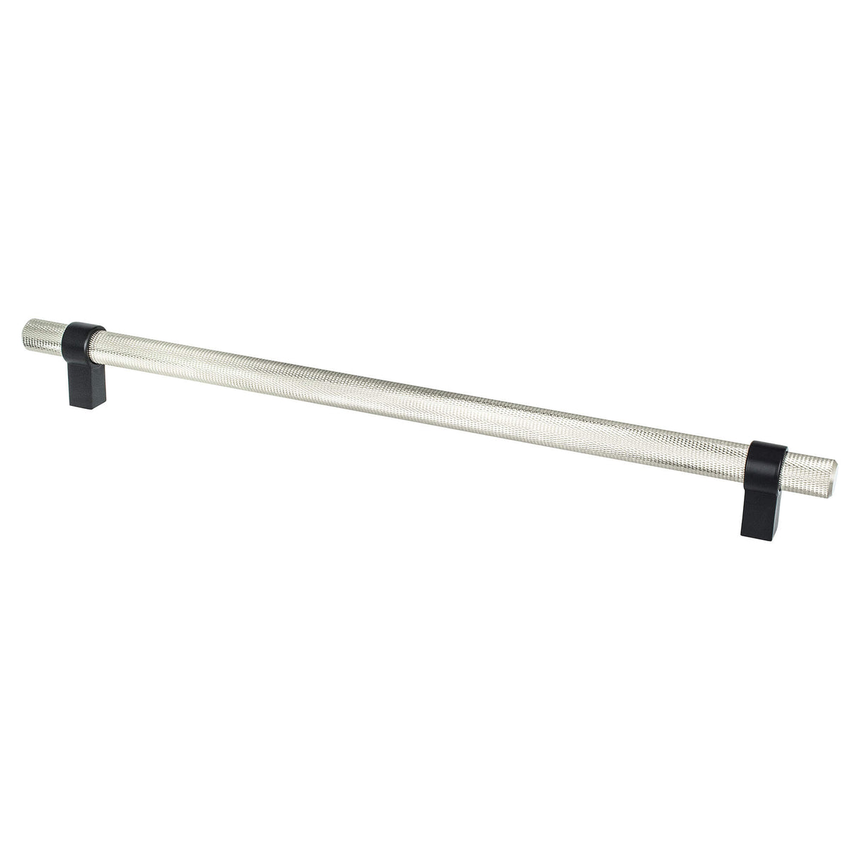 Radial Reign 12 inch CC Brushed Nickel Bar and Matte Black Posts Appliance Pull