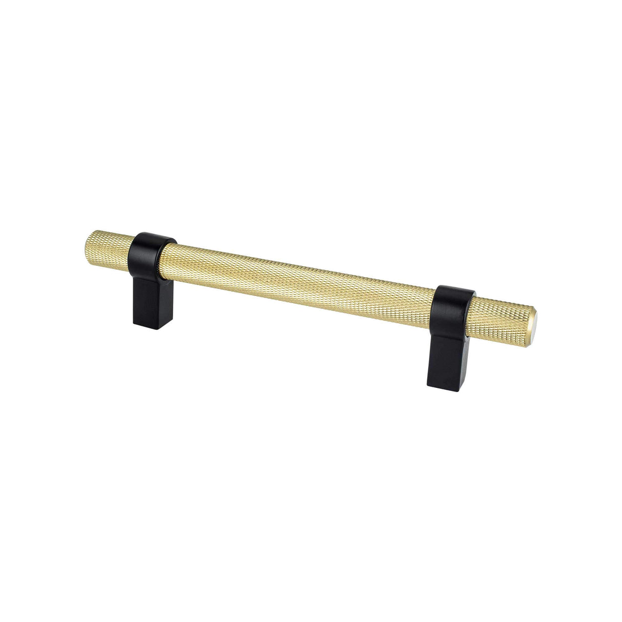 Radial Reign 128mm CC Modern Brushed Gold Bar and Matte Black Posts Pull