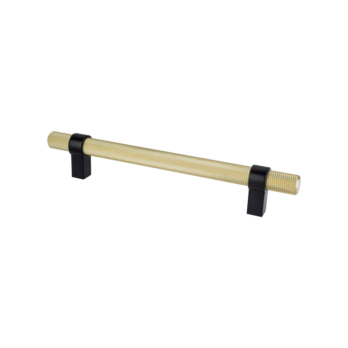 Radial Reign 160mm CC Modern Brushed Gold Bar and Matte Black Posts Pull