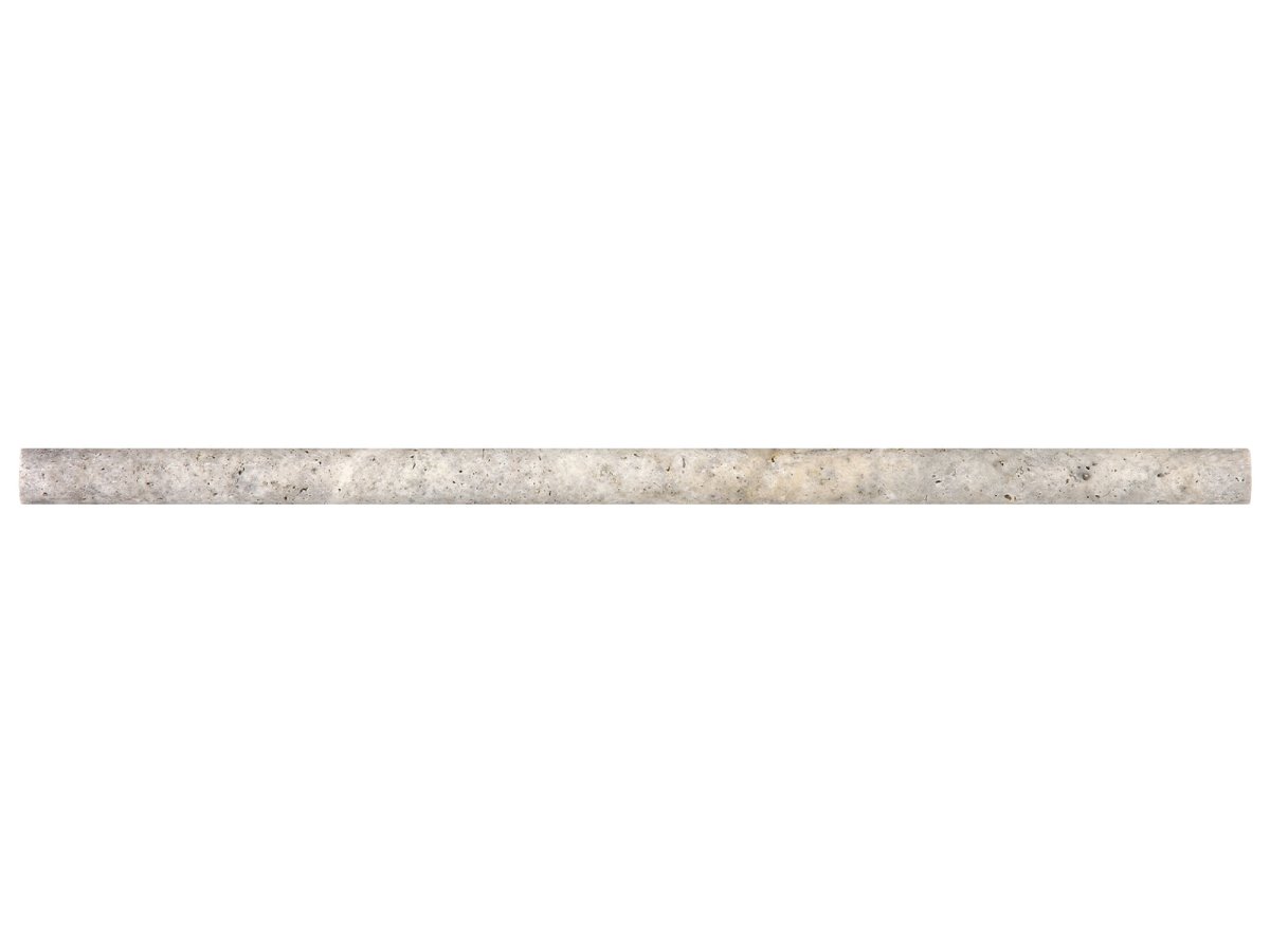 5/8 X 12 In Silver Ash Honed Travertine Pencil - BUILDMYPLACE