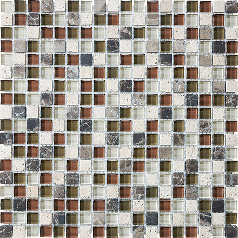5/8 X 5/8 In Glass Stone Bliss Blend Cabernet Mosaic