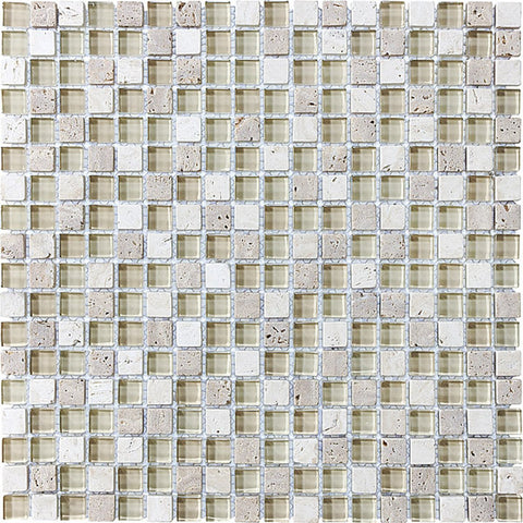 5/8 X 5/8 In Glass Stone Bliss Blend Crème Brulee Mosaic