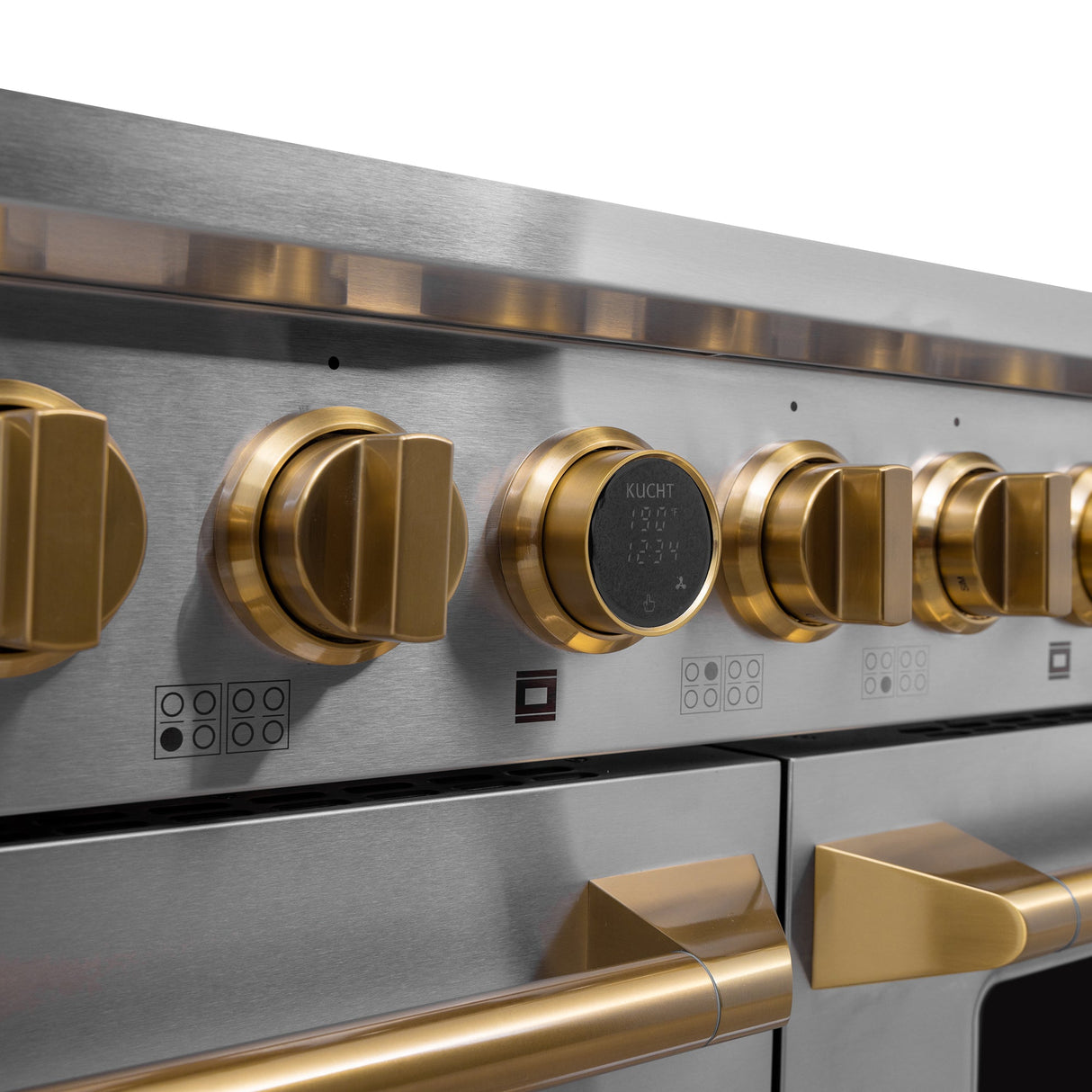 48 in. 6.7 cu. ft. 8 Burners Dual Fuel Range for Natural Gas in Stainless Steel with Kucht Horus Thermostat