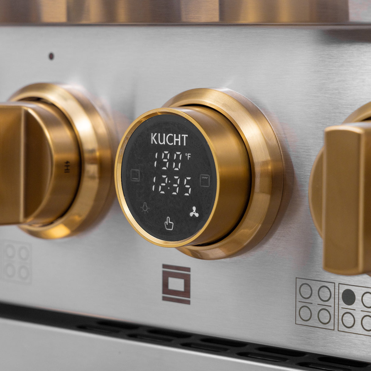 48 in. 6.7 cu. ft. 8 Burners Dual Fuel Range for Natural Gas in Stainless Steel with Kucht Horus Thermostat