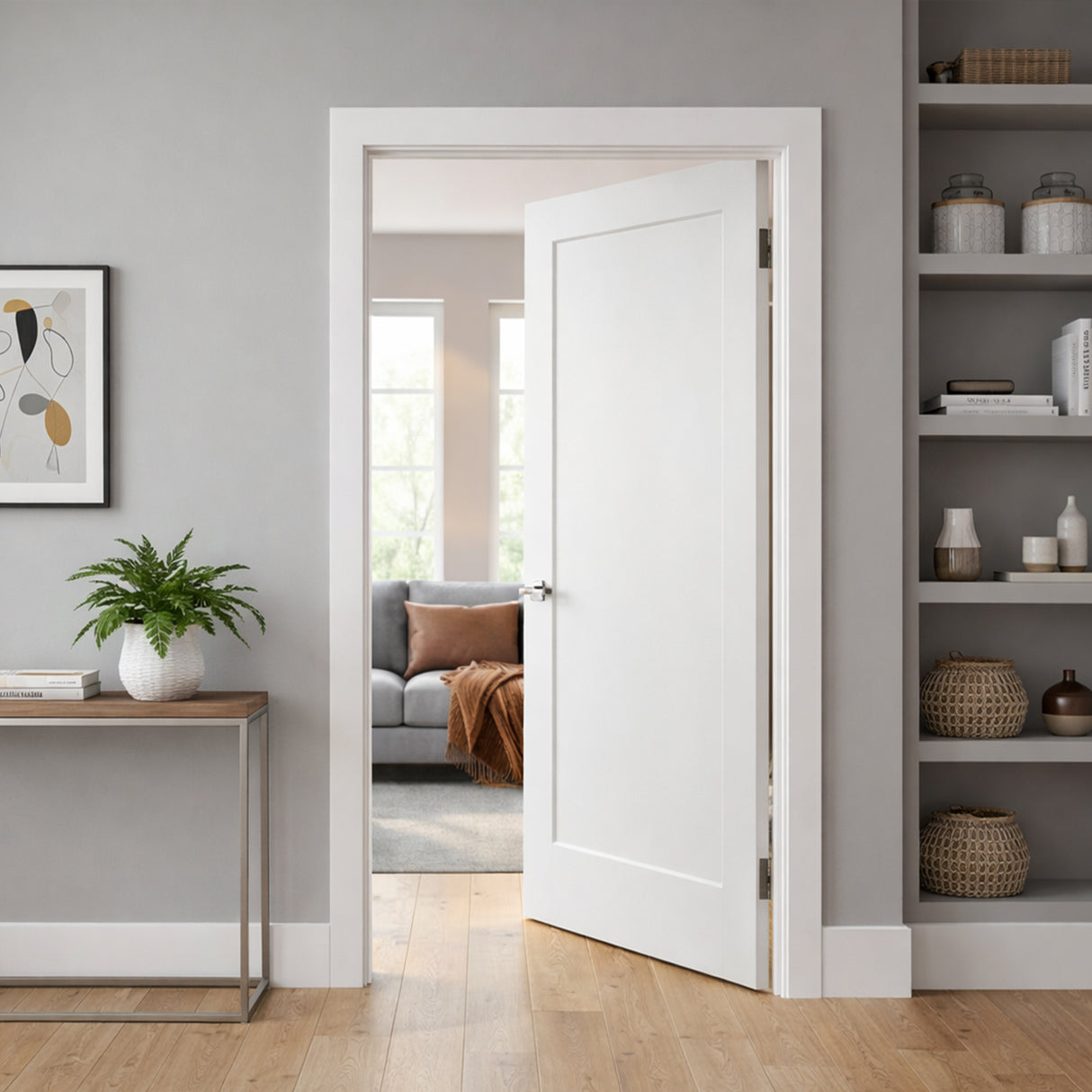 Ivanees 1-Panel Hollow Core Molded Shaker Door Slab - Madison 80 Inch Height