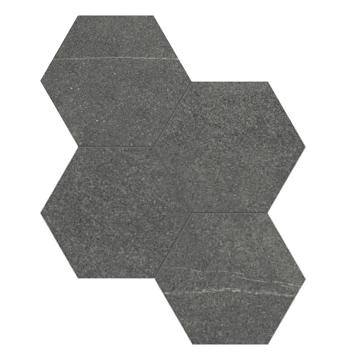 6 In Hexagon Mjork Carbon Matte Color Body Porcelain Mosaic - BUILDMYPLACE