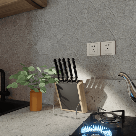 6 In Hexagon Mjork Mica Matte Color Body Porcelain Mosaic - BUILDMYPLACE