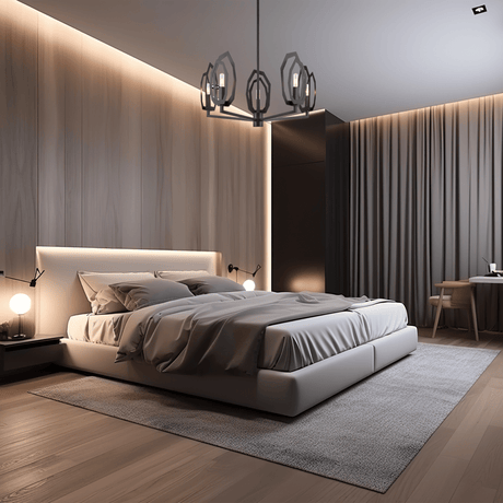 6 - Light Black Finish Chandelier Light with Snow Glass, E12 Base, Width 24" Height 10", 120V, Bulb Type B10, Socket type E12, Max wattage Per Socket 60W - BUILDMYPLACE