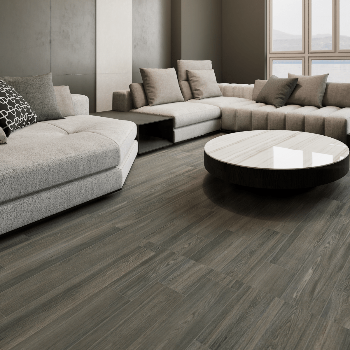 6 X 24 In Vintagewood Carbon Matte Pressed Glazed Porcelain - BUILDMYPLACE