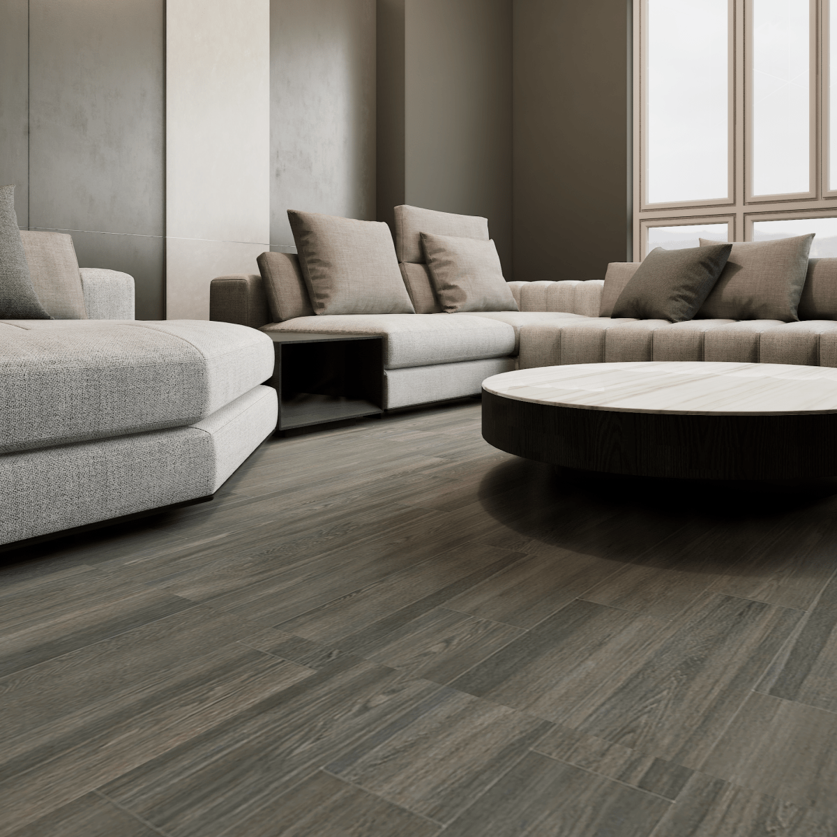 6 X 24 In Vintagewood Carbon Matte Pressed Glazed Porcelain - BUILDMYPLACE