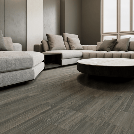 6 X 24 In Vintagewood Carbon Matte Pressed Glazed Porcelain - BUILDMYPLACE