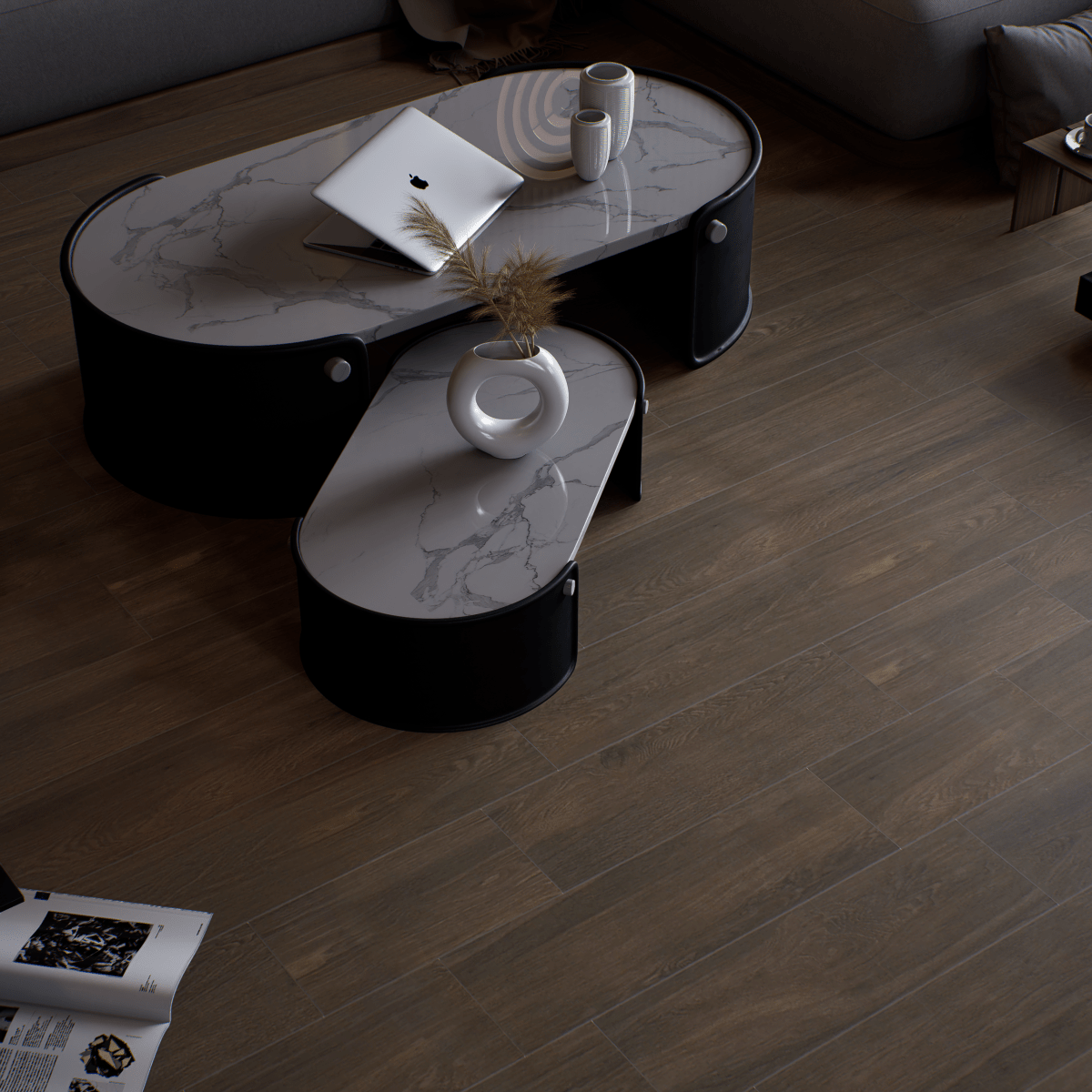 6 X 24 In Vintagewood Cinnamon Matte Pressed Glazed Porcelain - BUILDMYPLACE