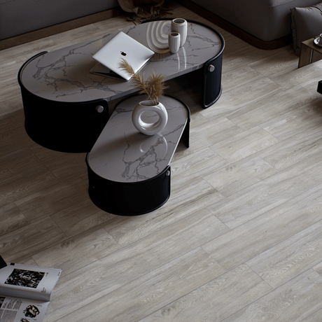 6 X 36 In Vintagewood Ash Matte Pressed Glazed Porcelain - BUILDMYPLACE