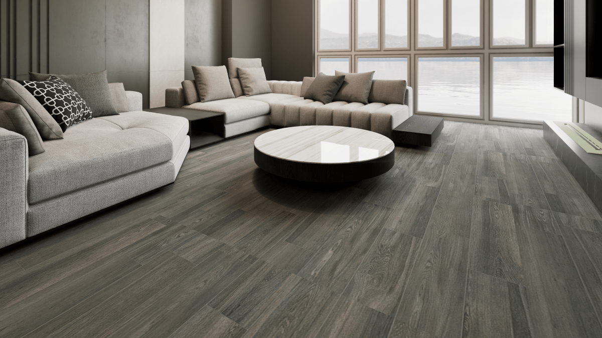 6 X 36 In Vintagewood Carbon Matte Pressed Glazed Porcelain - BUILDMYPLACE