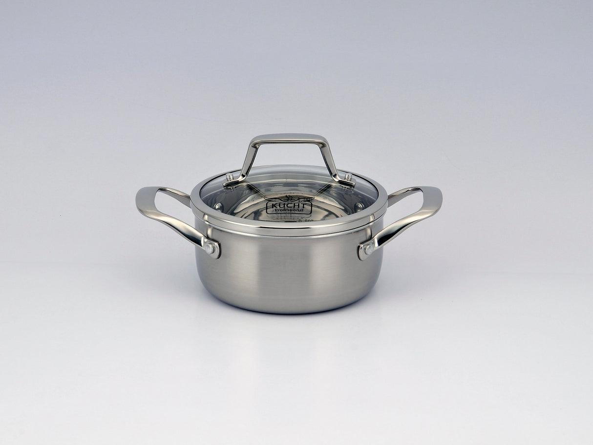 KUCHT Culinary Professional 3 Ply Stainless Steel 10 Piece Cookware Set