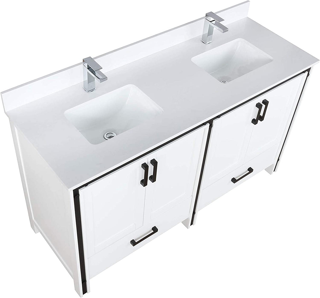 Ziva 60 in Cultured Marble Double Sink (Countertop Only)