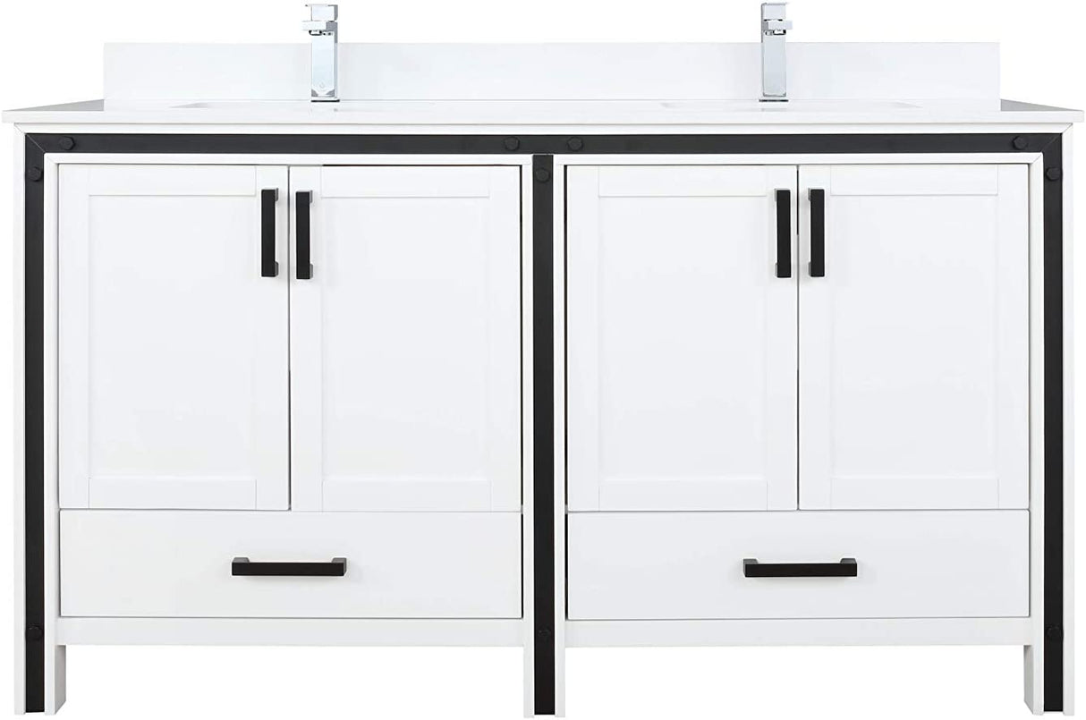 Ziva 60 in Cultured Marble Double Sink (Countertop Only)