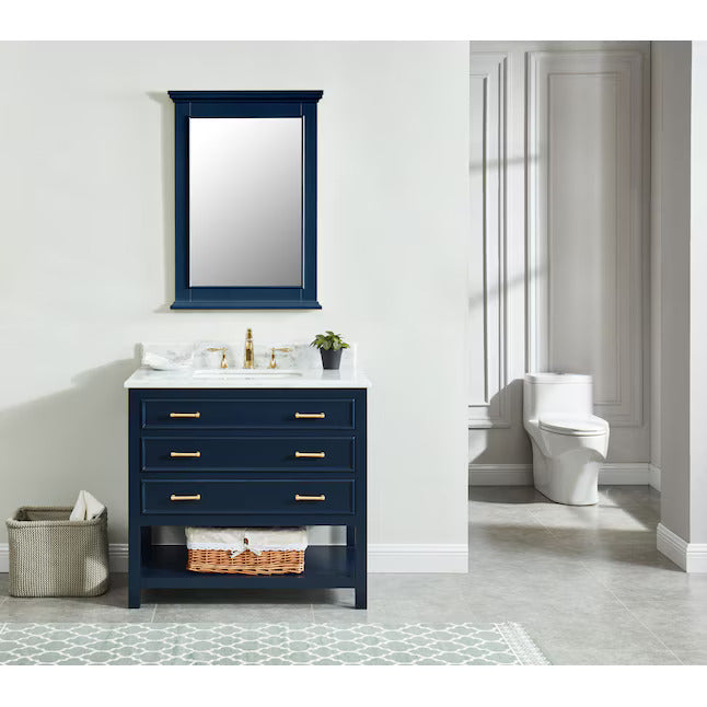 Allen-Roth Presnell 25-Inches X 36-Inches Polished Rectangle Bathroom Vanity Mirror