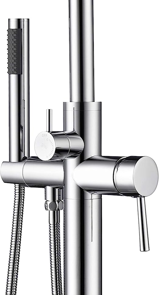 High Flow Freestanding Tub Filler, 44.7 x 8.5 x 9.65 inches