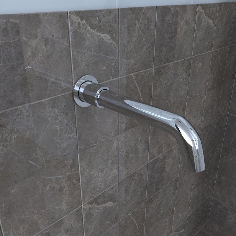 8 Inch Wall Mounted Rain Shower Faucet Set, Chrome/ Brushed Nickel Finish With Tub Spout - BUILDMYPLACE