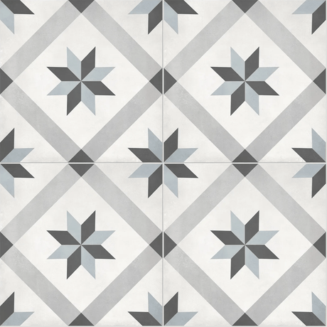 8 X 8 In Compass Form Tide Matte Pressed Glazed Porcelain Tile - BUILDMYPLACE