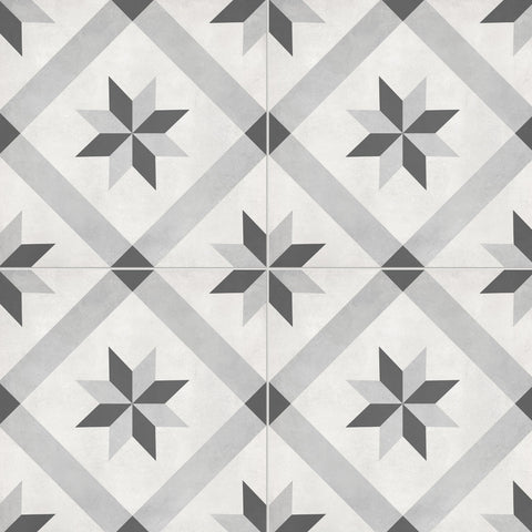 8 x 8 in. Form Ice Compass Matte Pressed Glazed Porcelain Tile
