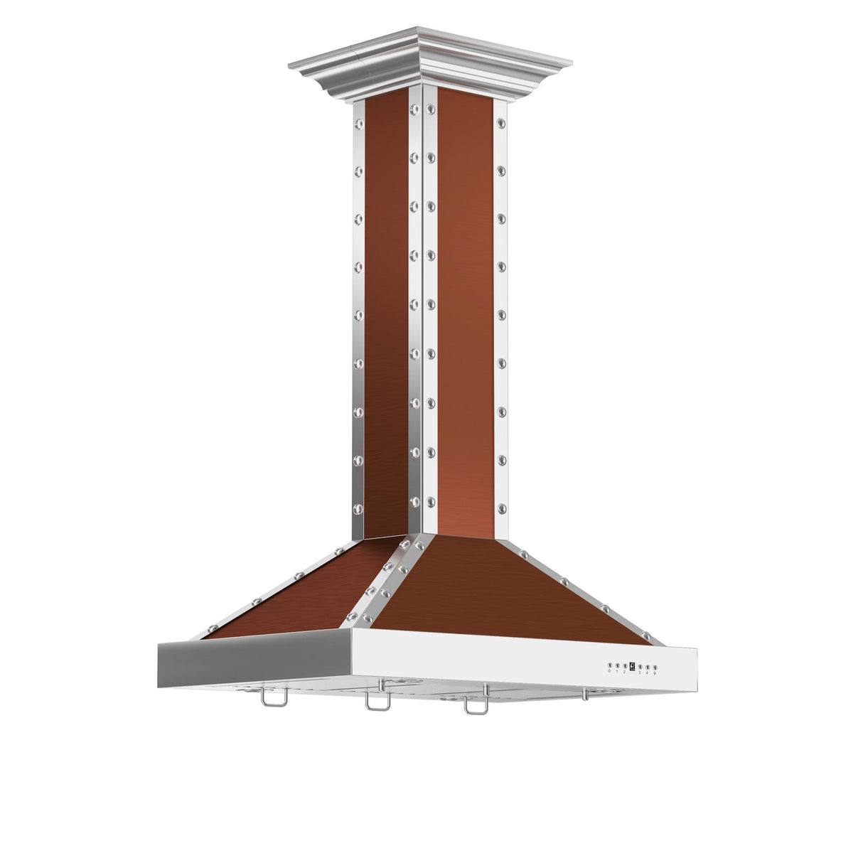 ZLINE 30 in. Designer Series Copper Island Mount Range Hood with Satin Stainless Steel Trim (KB2i-CSSXS-30)