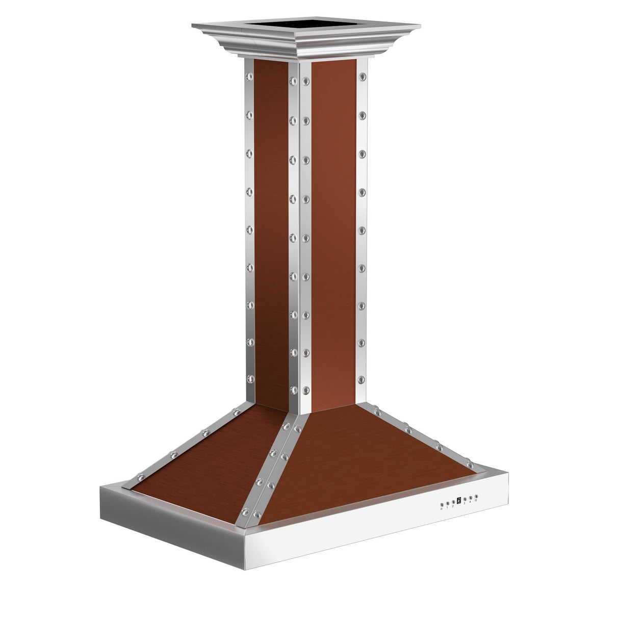 ZLINE 30 in. Designer Series Copper Island Mount Range Hood with Satin Stainless Steel Trim (KB2i-CSSXS-30)