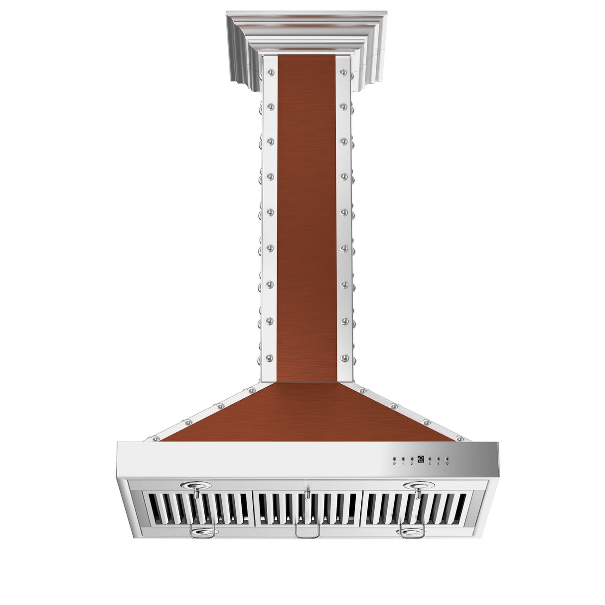 ZLINE 36 in. Designer Series Copper Island Mount Range Hood with Satin Stainless Steel Trim (KB2i-CSSXS-36)