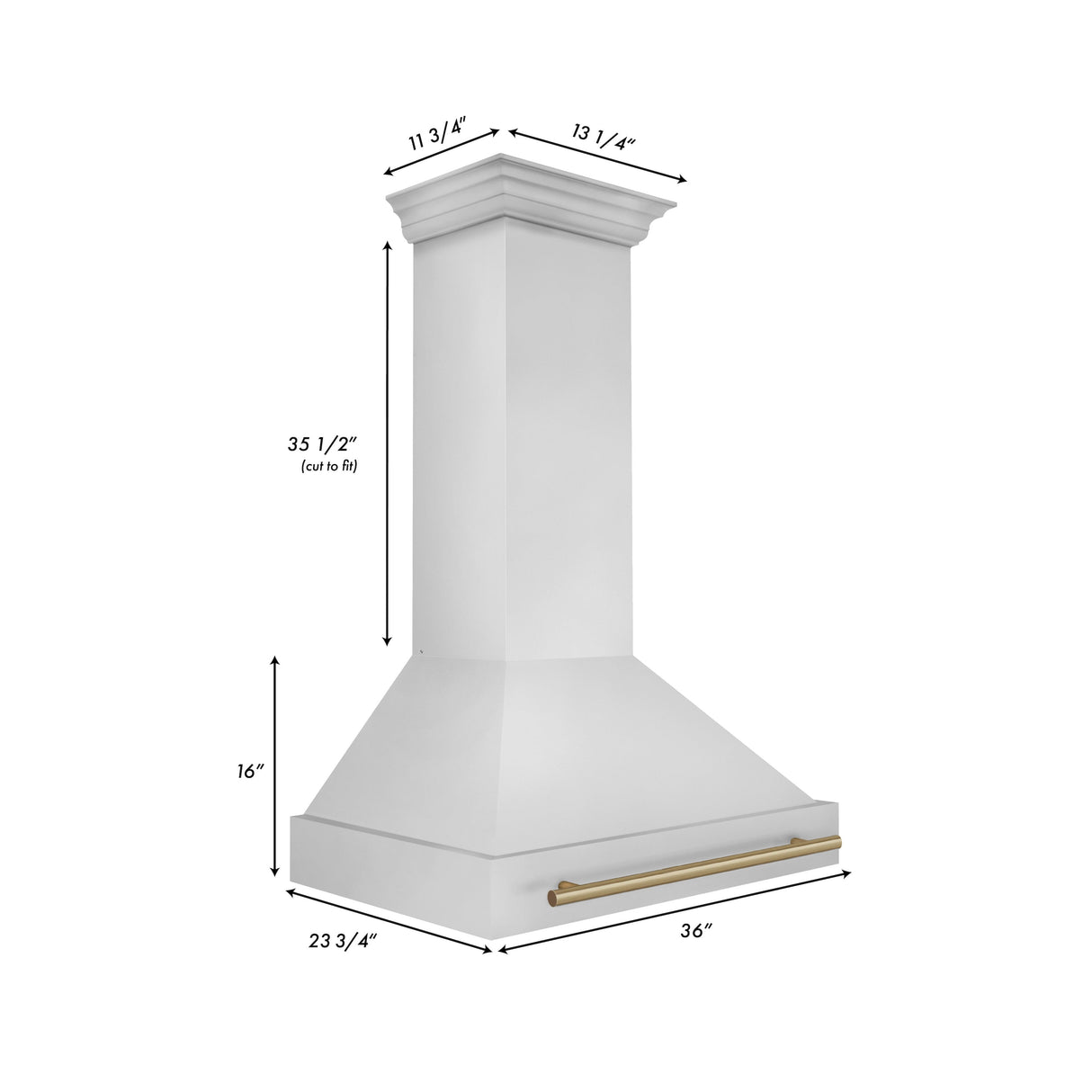 ZLINE Autograph Edition 36" Stainless Steel Range Hood with Stainless Steel Shell and Champagne Bronze Handle (8654STZ-36-CB)