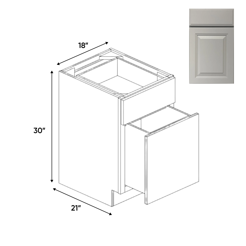 Avalon Ashen - 18 Inch File Drawer Base Cabinet - 18
