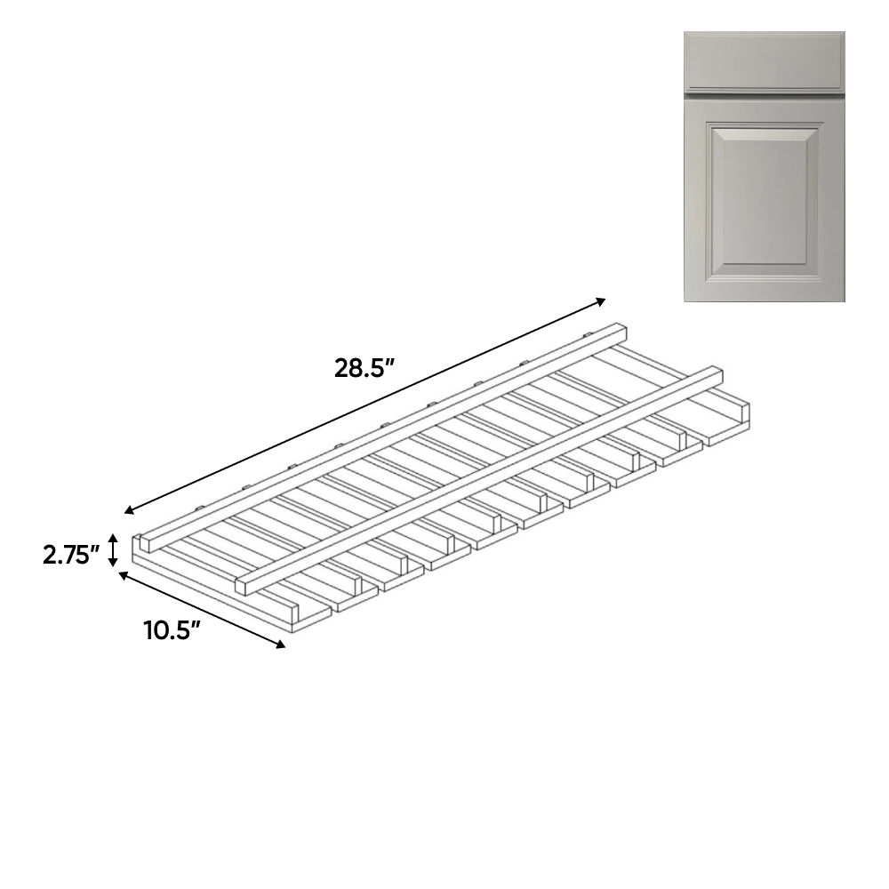 Avalon Ashen - 28.5 Inch Stem Glass Holder Wall Cabinet - 28.5" Width x 2.75" Height x 10.5" Depth