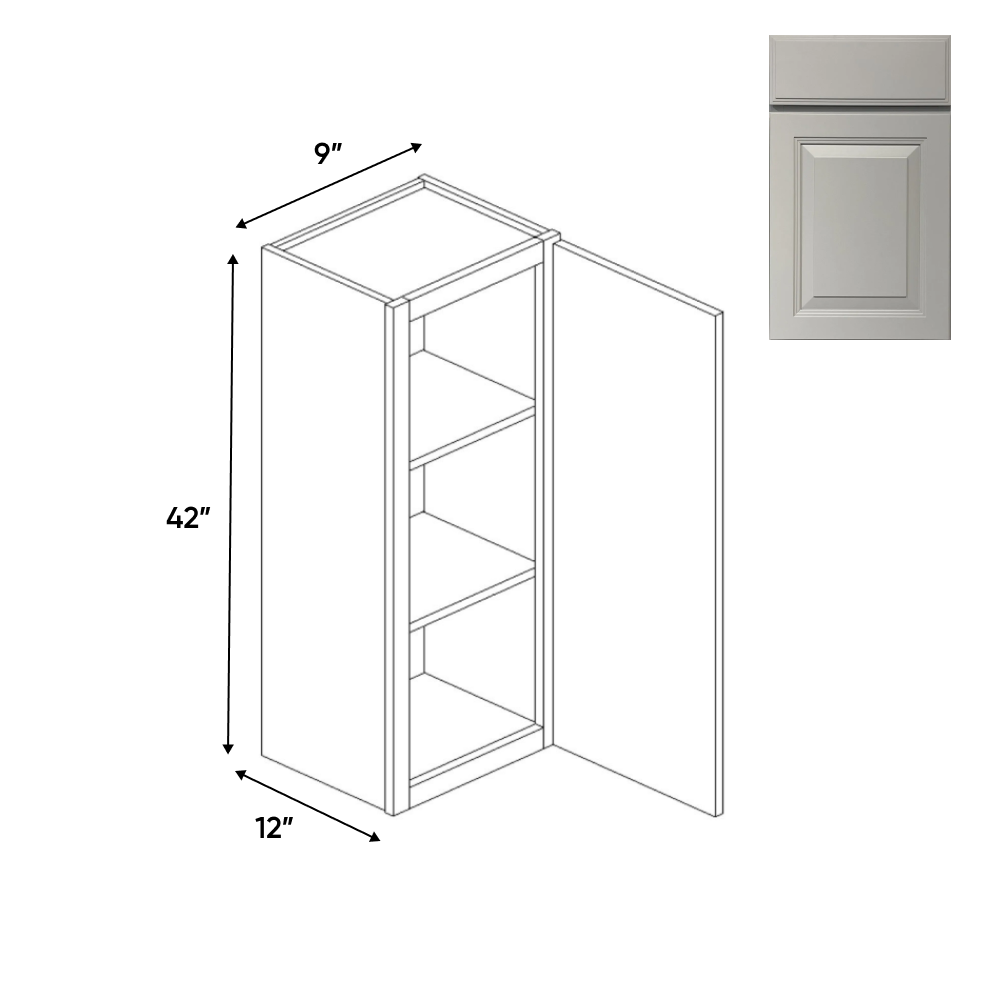 Avalon Ashen - 9 Inch Height Single Door Wall Cabinet - 09