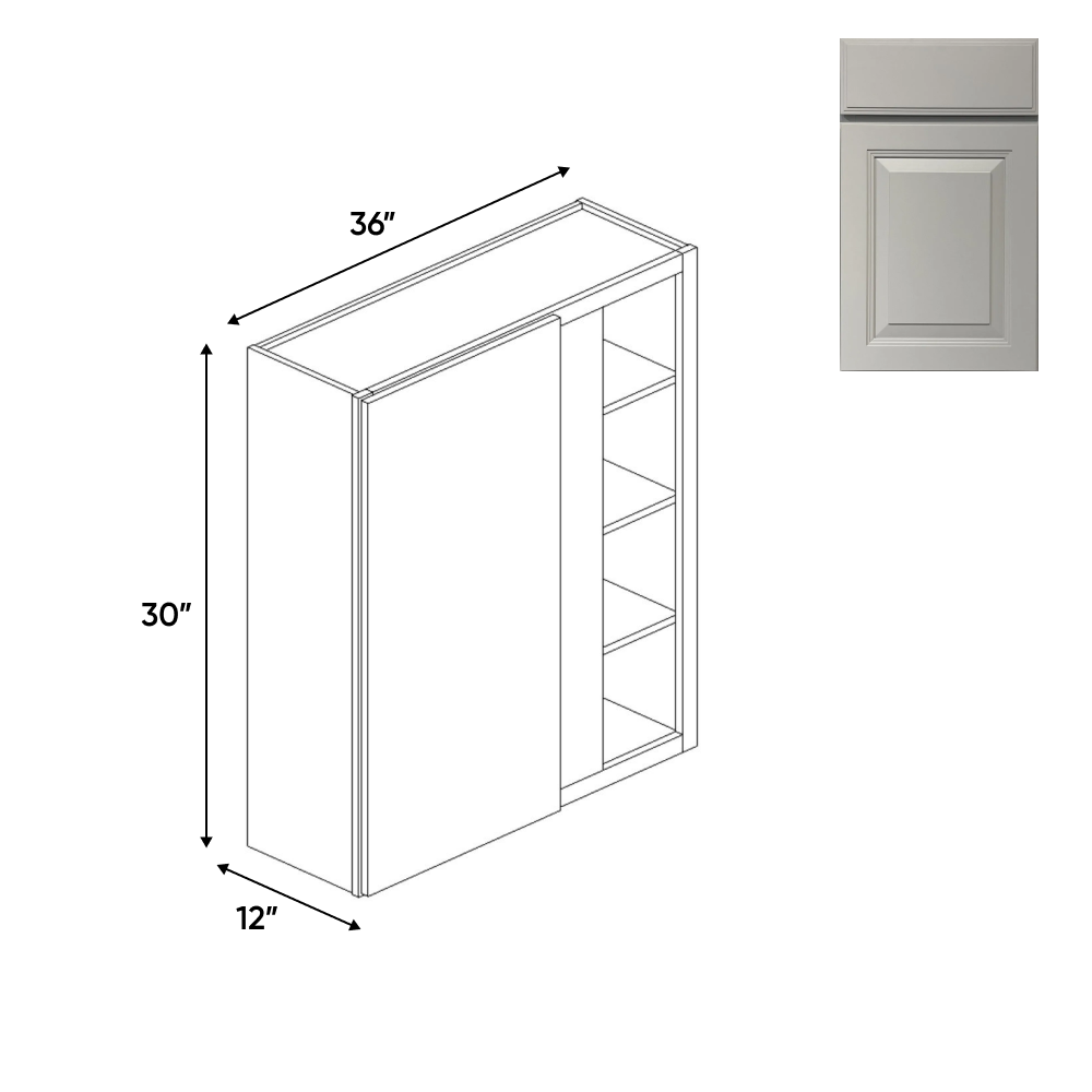 Avalon Ashen - 36x30 Inch Wall Blind Corner Wall Cabinet - 36