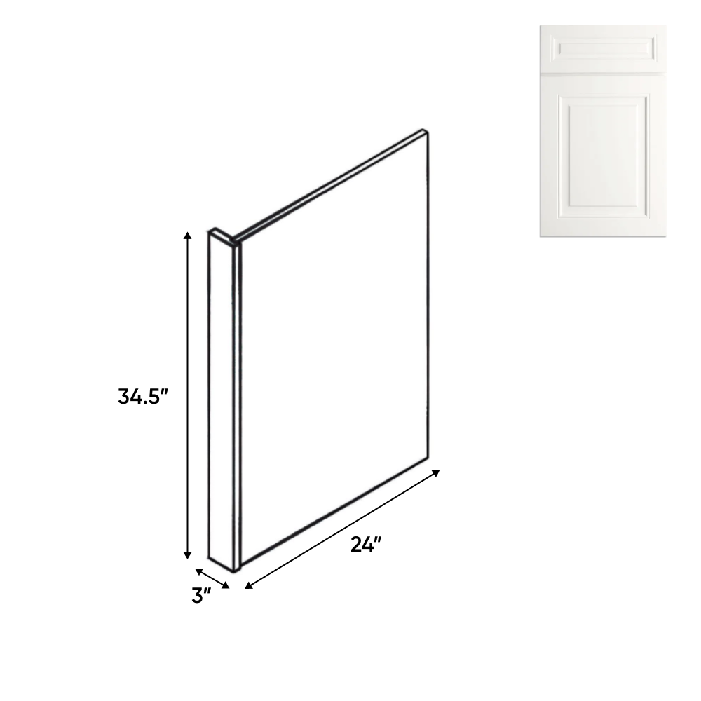 Atlas Blanco - 3 Inch End Panels Accessories - 3" Width x 34.5" Height x 24" Depth