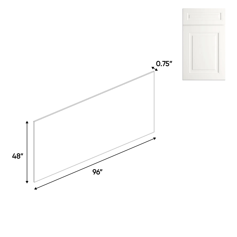Atlas Blanco - 48 Inch Edge Banded Panels Accessories - 48" Width x 96" Height x .75" Depth