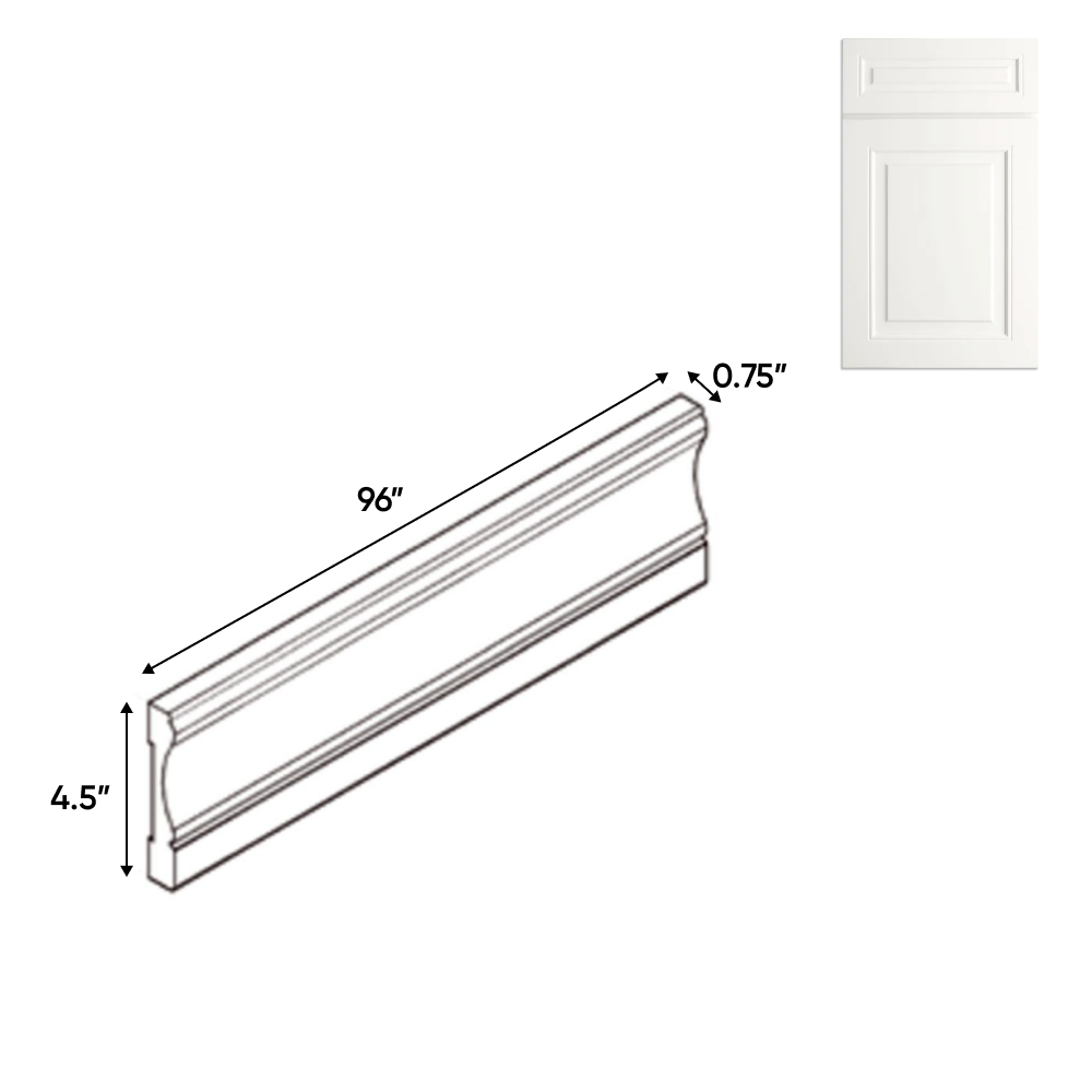 Atlas Blanco - 0.75 Inch Base Molding Accessories - .75" Width x 4.5" Height x 96" Depth