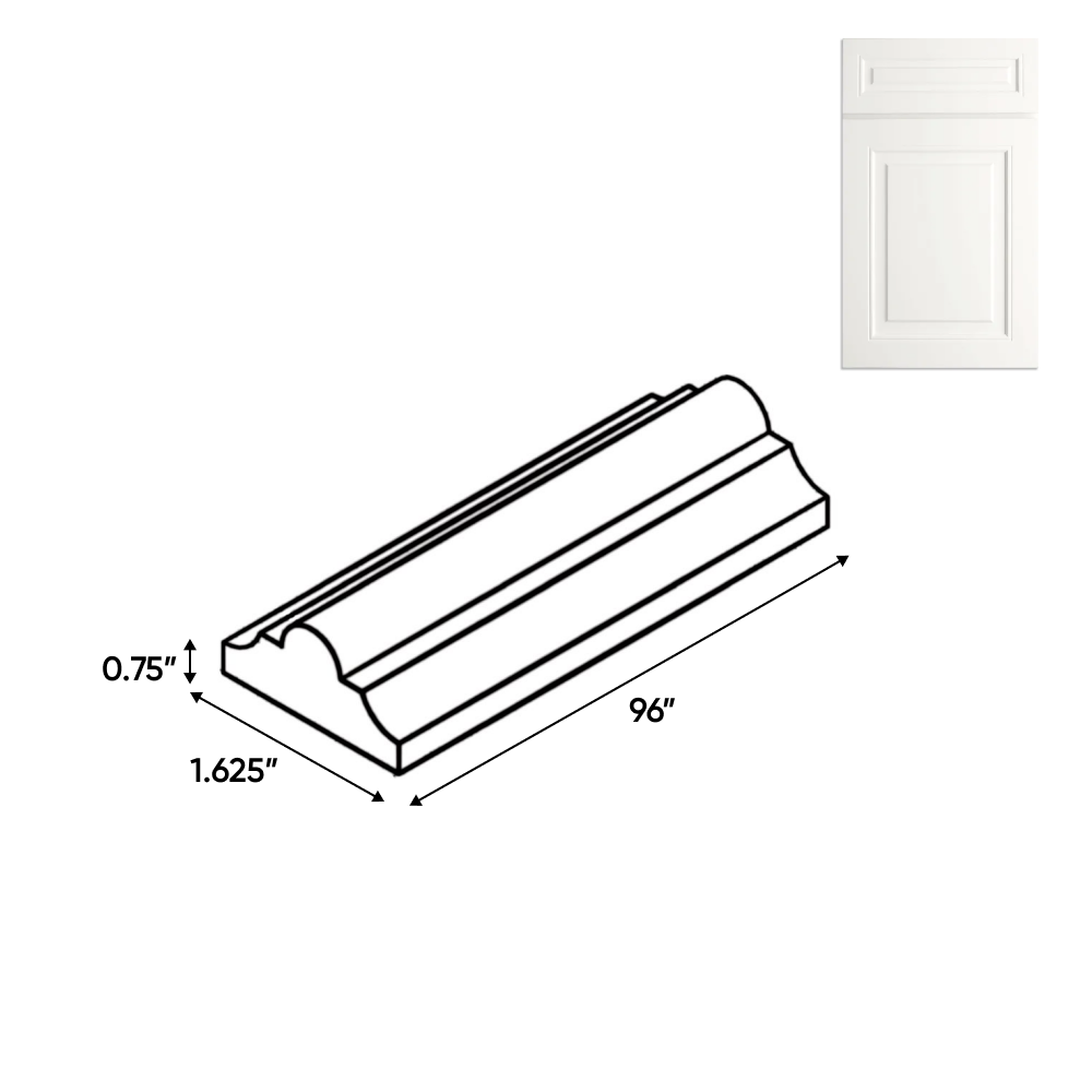 Atlas Blanco - 0.75 Inch Trims Accessories - .75" Width x 1.625" Height x 96" Depth
