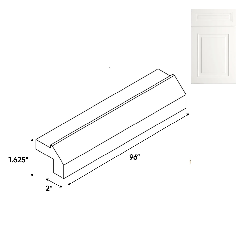 Atlas Blanco - 2 Inch Trims Accessories - 2" Width x 1.625" Height x 96" Depth