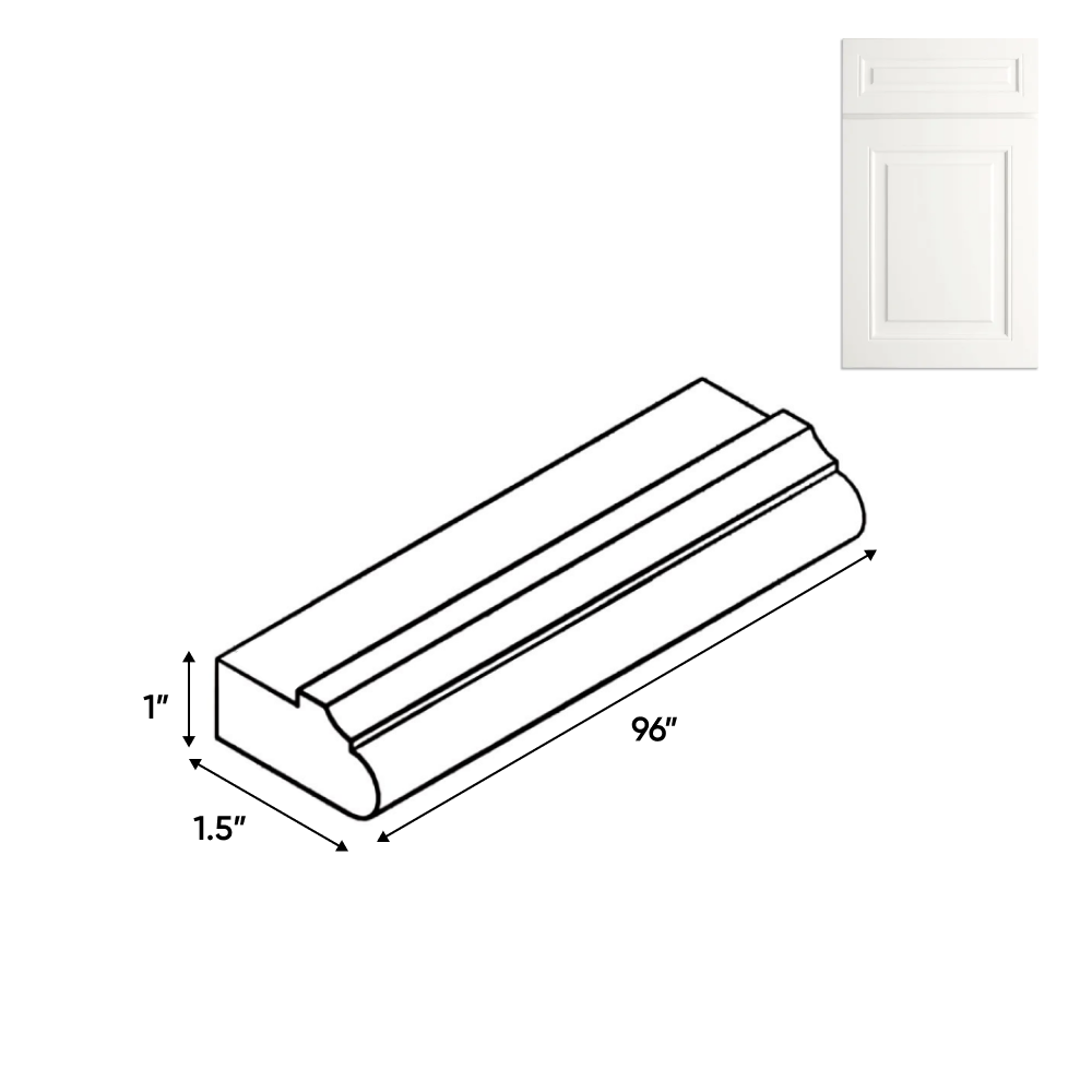 Atlas Blanco - 1.5 Inch Trims Accessories - 1.5" Width x 1" Height x 96" Depth