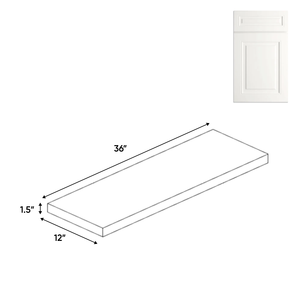 Atlas Blanco - 36 Inch Wall Shelf Accessories - 36" Width x 1.5" Height x 12" Depth