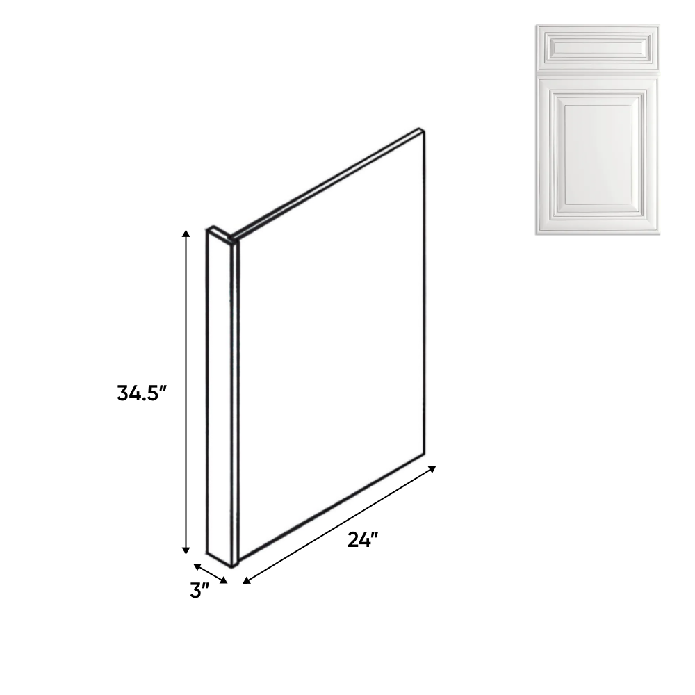 Arlington Oatmeal - 3 Inch End Panels Accessories - 3" Width x 34.5" Height x 24" Depth