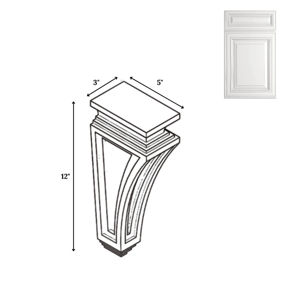 Arlington Oatmeal - 3 Inch Structural Accessories - 3" Width x 12" Height x 5" Depth