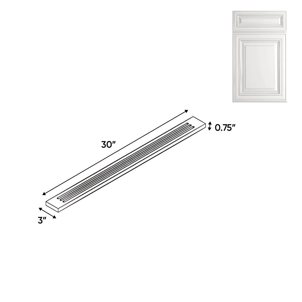 Arlington Oatmeal - 3 Inch Flutted Wall Fillers Accessories - 3" Width x 30" Height x .75" Depth