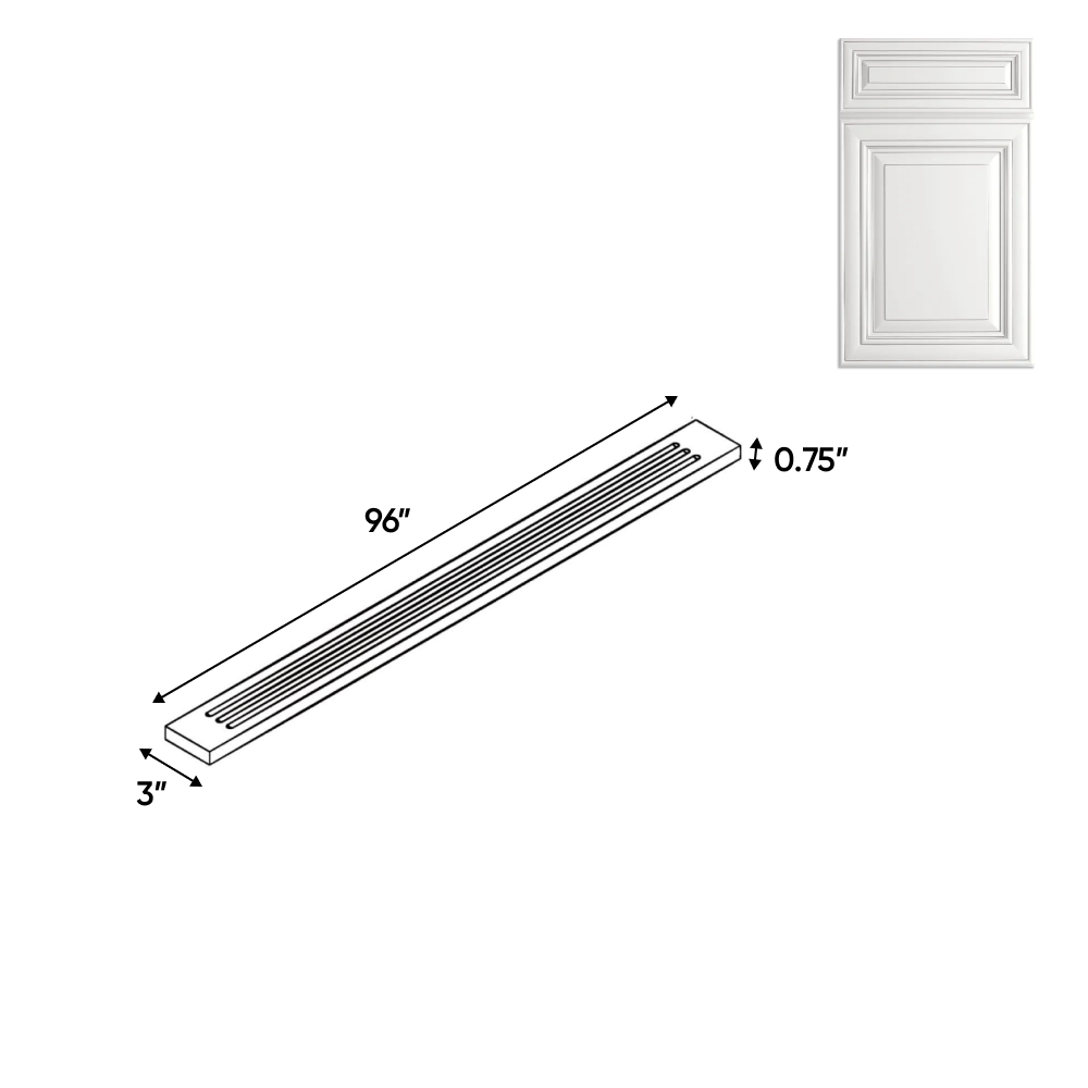 Arlington Oatmeal - 3 Inch Flutted Wall Fillers Accessories - 3" Width x 96" Height x .75" Depth