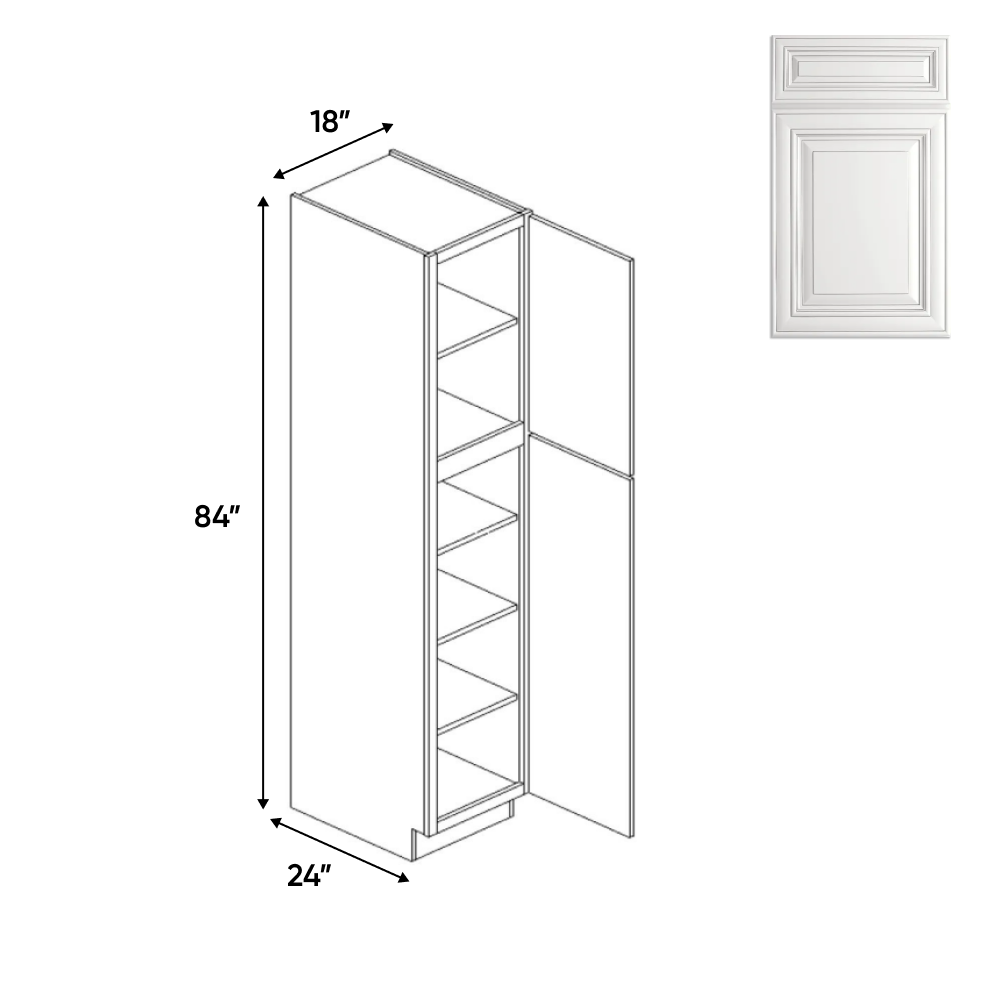 Arlington Oatmeal - 18 Inch Single Door Pantry Tall Cabinet - 18" Width x 84" Height x 24" Depth