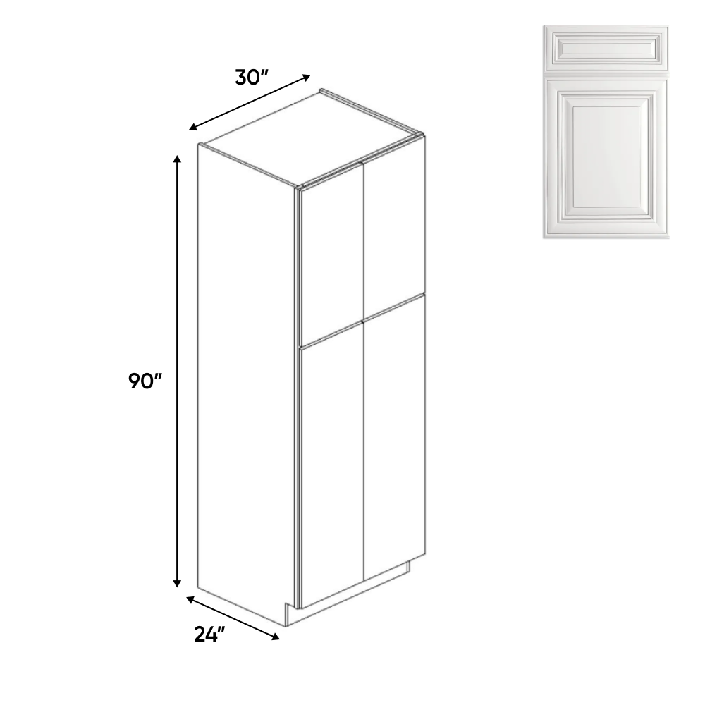 Arlington Oatmeal - 30 Inch Double Door Pantry Tall Cabinet - 30" Width x 90" Height x 24" Depth
