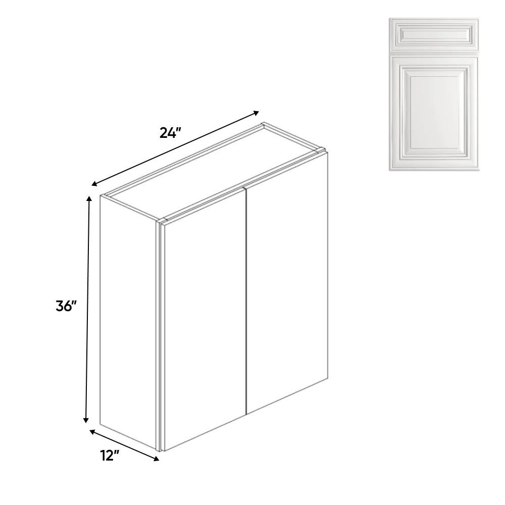 Arlington Oatmeal - 24 Inch Height Double Door Wall Cabinet - 24" Width x 36" Height x 12" Depth